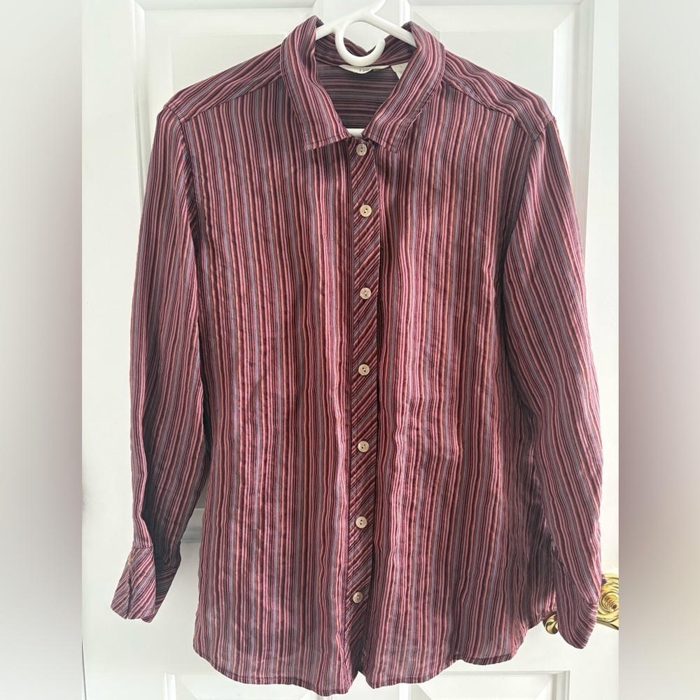J. Jill Multicolor Striped Women's Buttondown Shirt